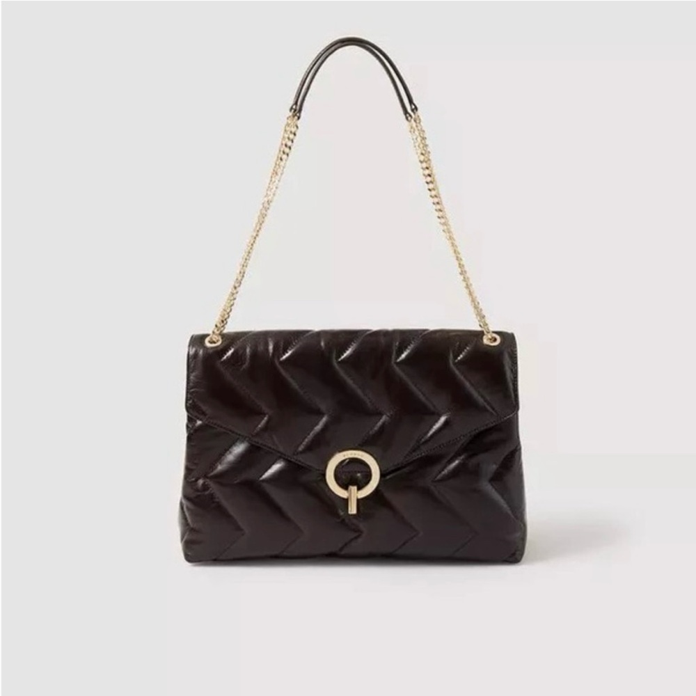 Sandro Quilted Bag with Gold Chain